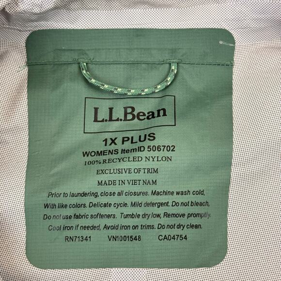 L.L. Bean Coat Womens Plus Size 1X Trail Model Rain Jacket Outdoor Camping - Picture 6 of 8